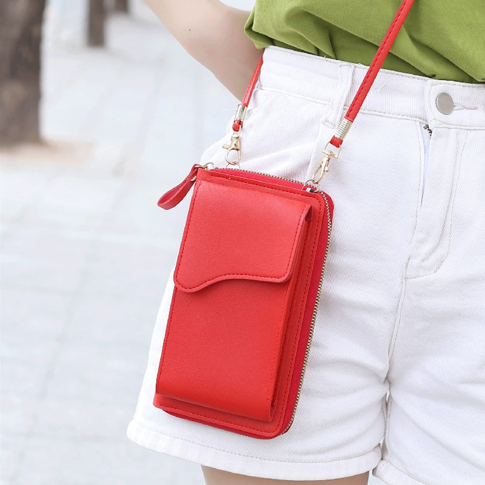 Wristlet Wallet Zipper - Borsa a Tracolla da Donna Piccola,