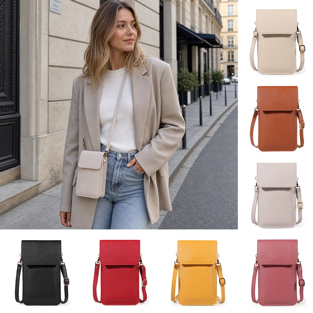 Wristlet Wallet Zipper - Borsa per telefono con touch screen