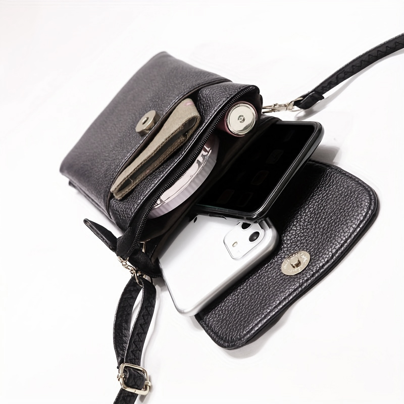 Wristlet Wallet Zipper - Borsa a Tracolla in Pelle per
