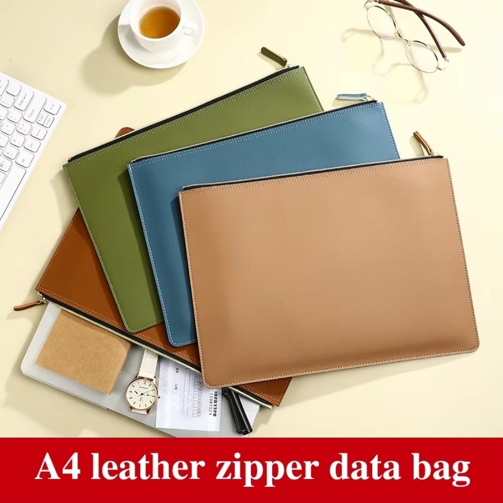 Briefcase Leather Slim - Borsa Professionale A4 con Cerniera, Disponibile