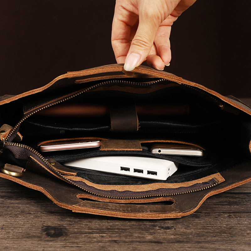 Cartella nera in pelle spessa  - Briefcase Leather Slim recensione e prezzo