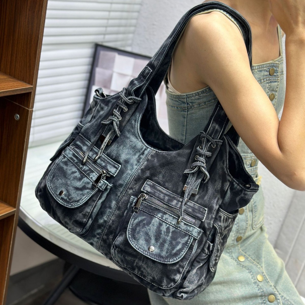 Borsa in denim da donna Y2K Bo - Wristlet Wallet Zipper recensione e prezzo