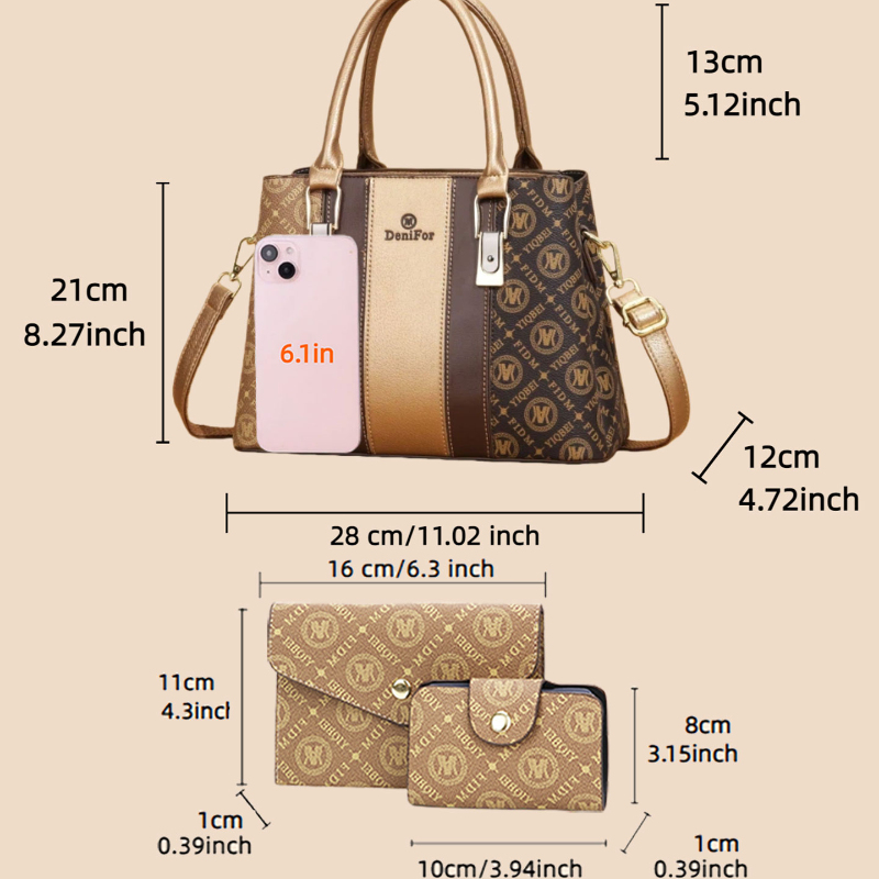 Set di 3 borse da donna con de - Luxurious Bag recensione e prezzo