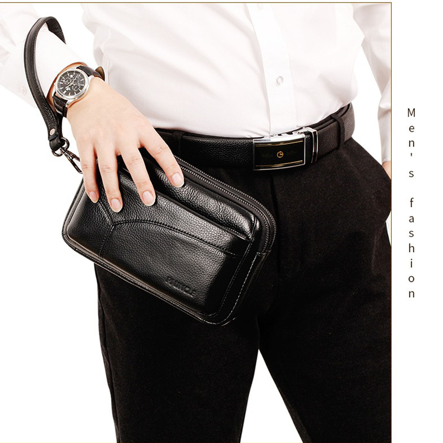 Borsa a Mano da Uomo in Vera P - Wristlet Wallet Zipper recensione e prezzo