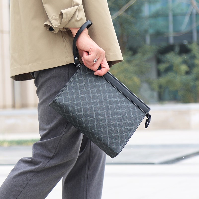 Nuovi uomini pochette borse po - Wristlet Wallet Zipper recensione e prezzo